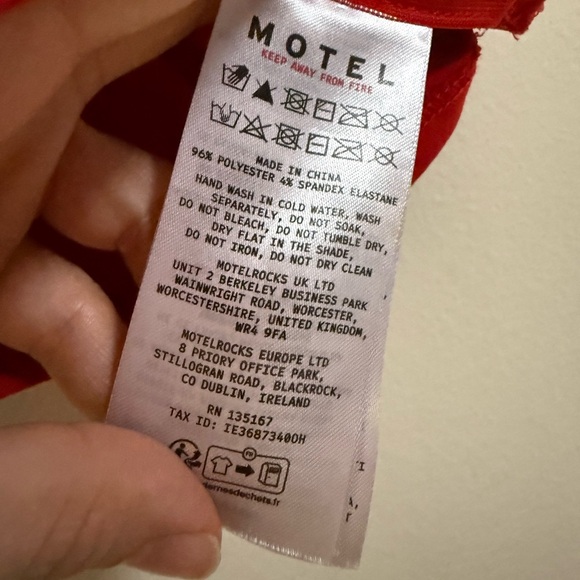 Motel Rocks Cropped Bow Top in Red - XS - Picture 6 of 7